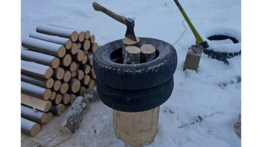 neleidžiant medienos gabalams skristi